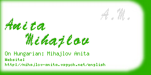 anita mihajlov business card